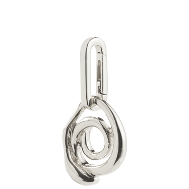 Silver spiral keychain on a white background