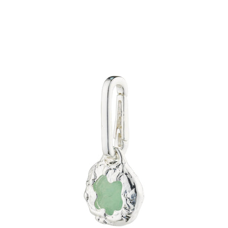 Pilgrim Charm Silver Natural Stone Pendant - Green