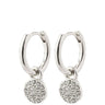 Pilgrim Chayenne Silver Crystal Pendant Hoop Earrings