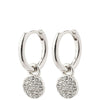 Pilgrim Chayenne Silver Crystal Pendant Hoop Earrings