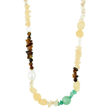 Pilgrim Cloud Gold Semi Precious Bead Necklace