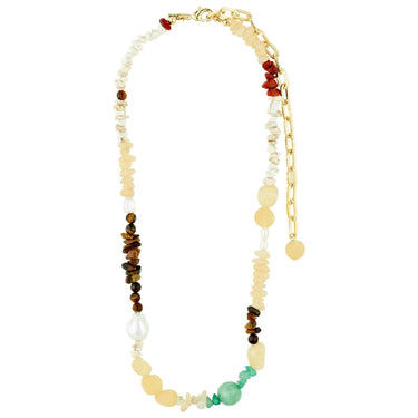 Pilgrim Cloud Gold Semi Precious Bead Necklace