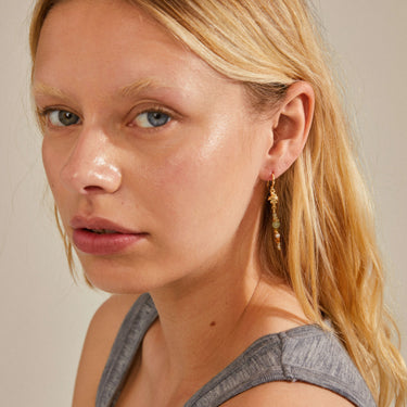 Pilgrim Cloud Gold Semi Precious Drop Earrings
