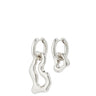Pilgrim Cloud Silver Chunky Hoop Earrings