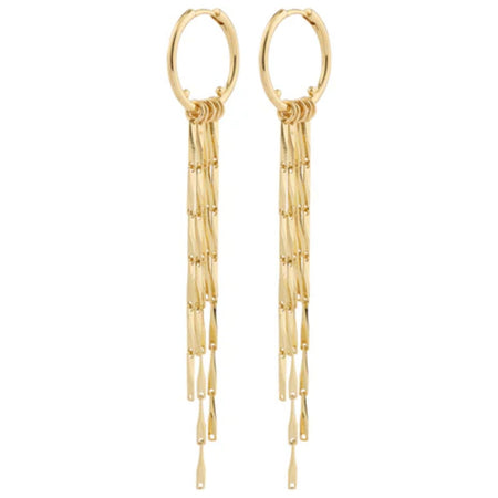 Pilgrim Connect Gold Statement Hoop Drop Earrings