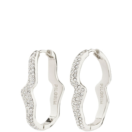 Pilgrim Connect Silver Crystal Hoop Earrings