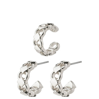 Pilgrim Desiree Silver Hoop Earrings & Cuff