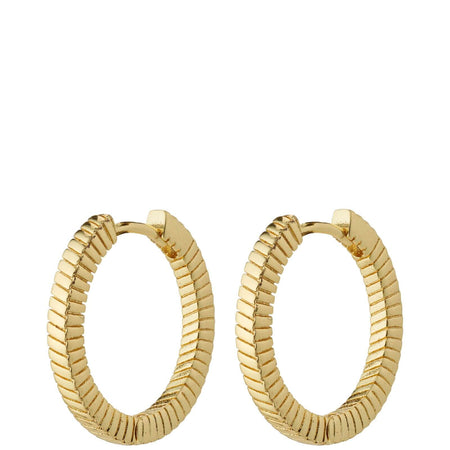 Pilgrim Dominique Gold Textured Hoop Earrings