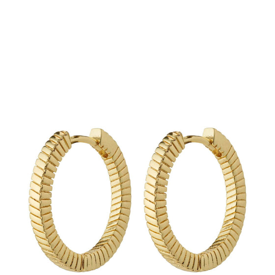 Pilgrim Dominique Gold Textured Hoop Earrings