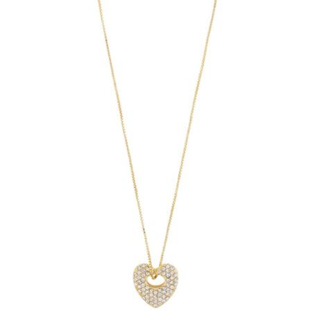 Pilgrim Dune Gold Crystal Heart Necklace