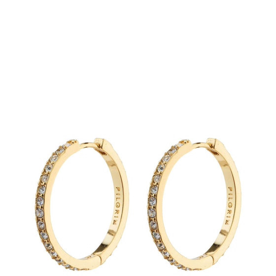 Pilgrim Ebna Gold Crystal Large Hoop Earrings