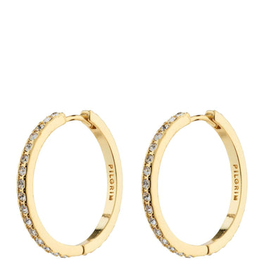 Pilgrim Ebna Gold Crystal Maxi Hoop Earrings