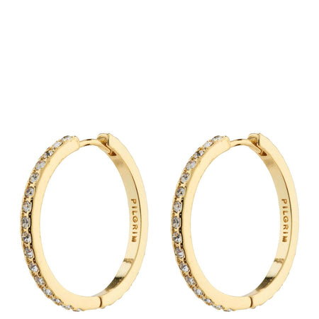 Pilgrim Ebna Gold Crystal Maxi Hoop Earrings