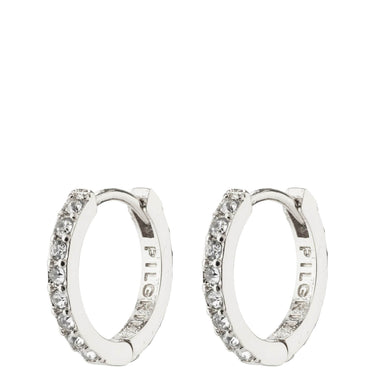 Pilgrim Ebna Silver Crystal Small Hoop Earrings