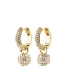 Pilgrim Edtli Gold Small Crystal Charm Hoop Earrings