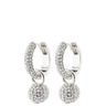 Pilgrim Edtli Silver Small Crystal Charm Hoop Earrings
