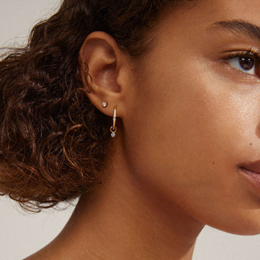 Pilgrim Elna Gold Crystal Hoop & Stud Earring Set