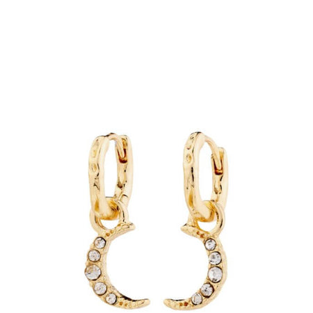 Pilgrim Evgenia Gold Tiny Hoop Moon Charm Earrings