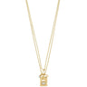 Gold necklace with a pendant on a white background