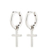 pilgrim-flynn-silver-hoop-cross-charm-earrings