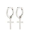 pilgrim-flynn-silver-hoop-cross-charm-earrings