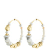 Pilgrim Force Gold & Multi Bead Hoop Earrings