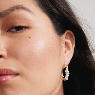 Pilgrim Force Gold & Multi Bead Hoop Earrings