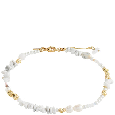 Pilgrim Force Gold White Bead Anklet