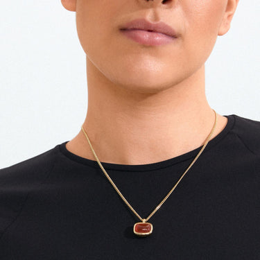 Pilgrim Gold & Amber Stone Now Necklace