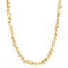 Gold chain necklace on a white background
