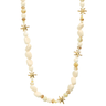 Necklace with star-shaped beads on a white background
