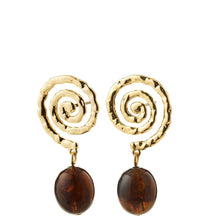 Pilgrim Gold Still Brown Bead Earrings