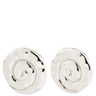 Silver spiral earrings on a white background