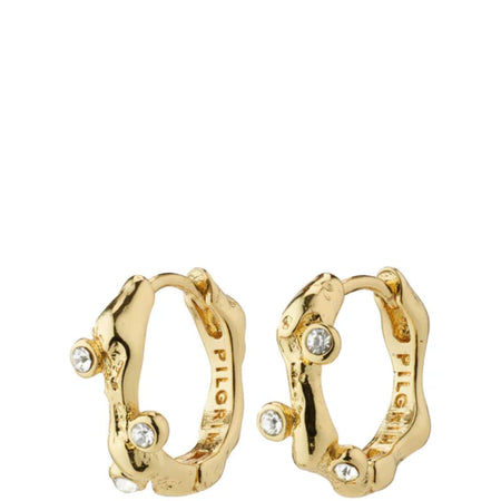 Pilgrim Hermione Crystal Gold Hoop Earrings