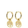 Pilgrim Iben Gold Tree Of Life Charm Hoop Earrings