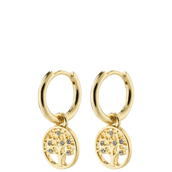 Pilgrim Iben Gold Tree Of Life Charm Hoop Earrings