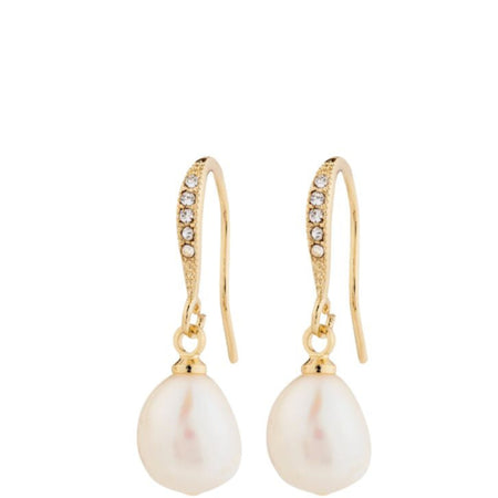 Pilgrim Jasmin Gold Pearl Dainty Drop Earrings