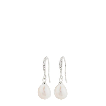 Pilgrim Jasmin Silver Pearl Dainty Drop Earrings