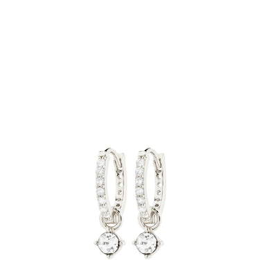 pilgrim-joa-silver-clear-crystal-hoop-earrings