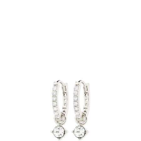 Pilgrim Joa Silver Clear Crystal Hoop Earrings