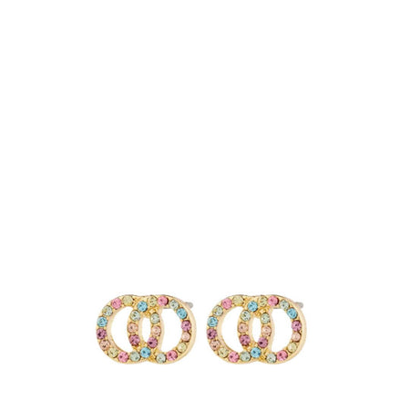 Pilgrim Jolina Gold Entwined Circles Small Stud Earrings - Multi