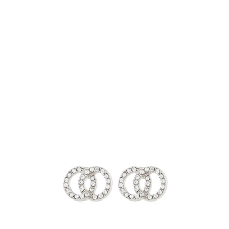 Pilgrim Jolina Silver Entwined Circles Small Stud Earrings - Clear