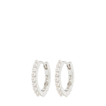 Pilgrim Kalia Silver Pearl Small Hoop Earrings