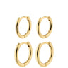 pilgrim-leaf-huggie-hoop-earrings-set-gold