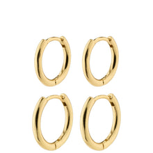 pilgrim-leaf-huggie-hoop-earrings-set-gold