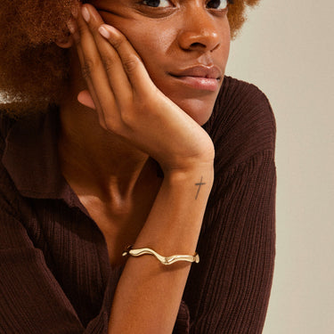 Pilgrim Moon Gold Organic Bangle