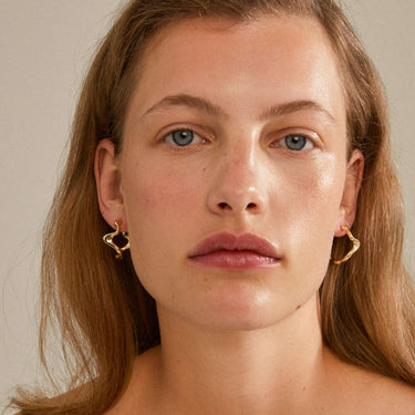 Pilgrim Moon Gold Organic Hoop Earrings