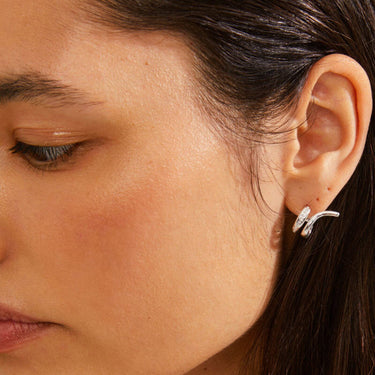 Pilgrim Nadine Silver Small Crystal Hoop Earrings