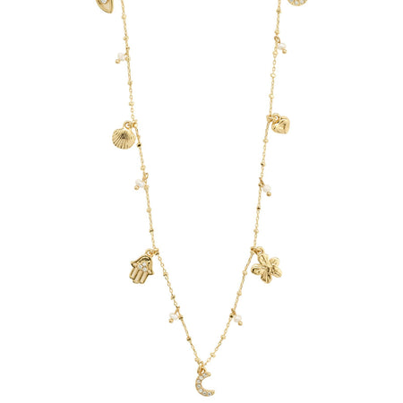 Pilgrim Prucence Gold Multi Charm Necklace