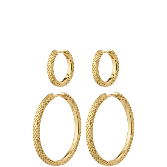 Pilgrim Pulse Gold Hoop Earring Set